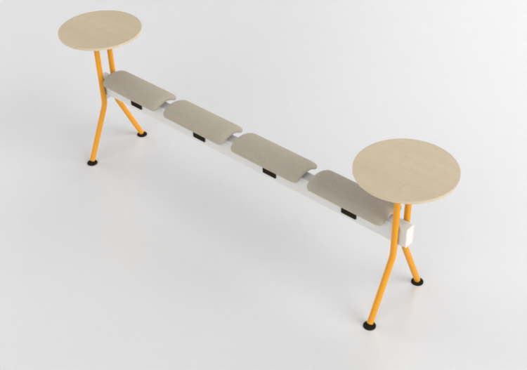 椅子 - Bench with fabric seat and tables - Senator - Colab -...