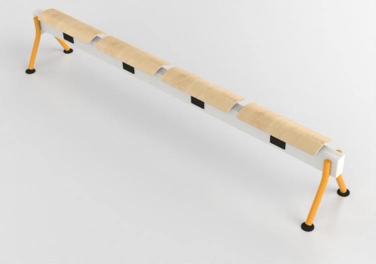 Chaises 3D - Banc avec assise en bois - Senator - Colab -...