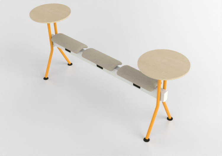 椅子 - Bench with fabric seat and tables - Senator - Colab -...