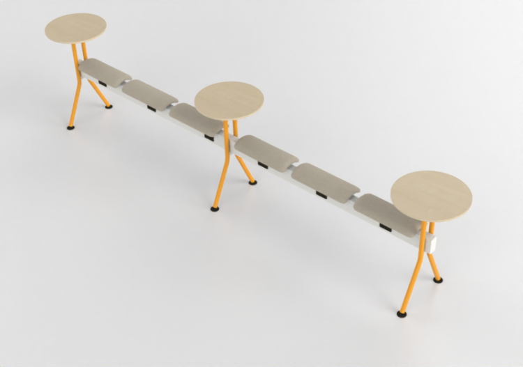 椅子 - Bench with fabric seat and tables - Senator - Colab -...