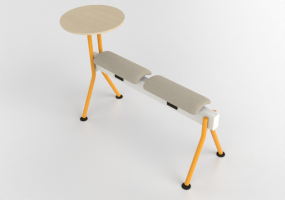 椅子 - Bench with fabric seat and table - Senator - Colab - CB2SBPFT