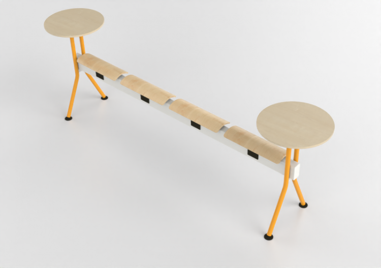 椅子 - Bench with wooden seat and table - Senator - Colab -...