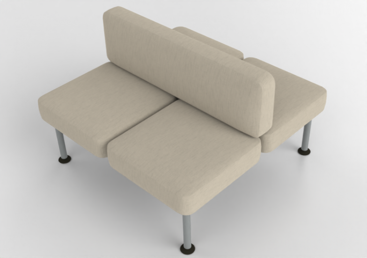 Poltronas 3D - Sofá 4 postos com encostos - Senator - Colab...