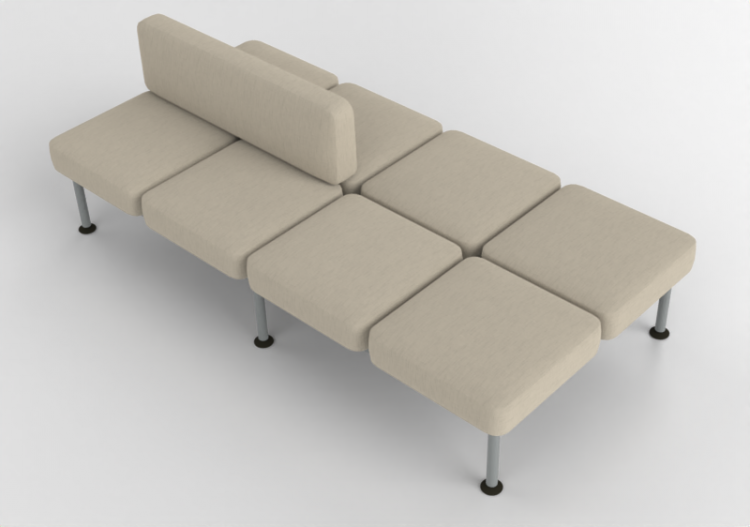 Poltronas 3D - Sofá 8 postos com encostos - Senator - Colab...