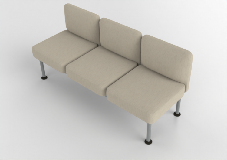 3D Arm Chairs - 3 seater sofa with backrests - Senator -...