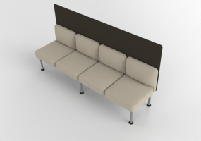 Poltronas 3D - Sofá de 4 plazas con respaldo y panel divisorio - Senator - Colab - CB104BS