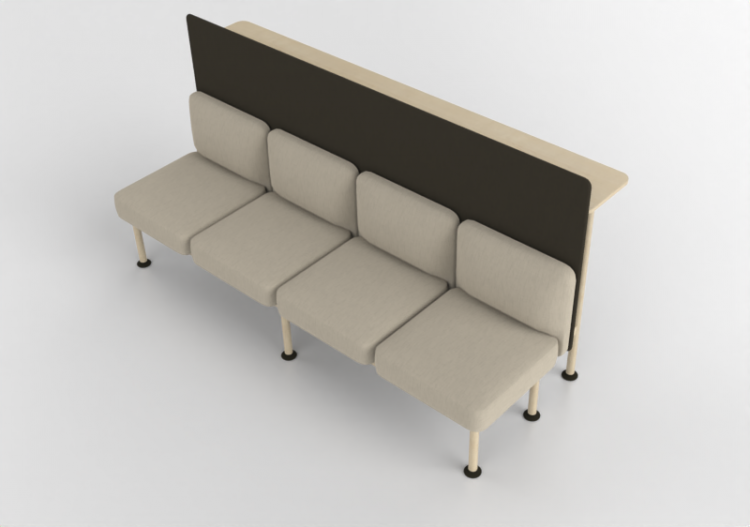 Poltronas 3D - Sofá de 4 plazas con respaldo, panel...
