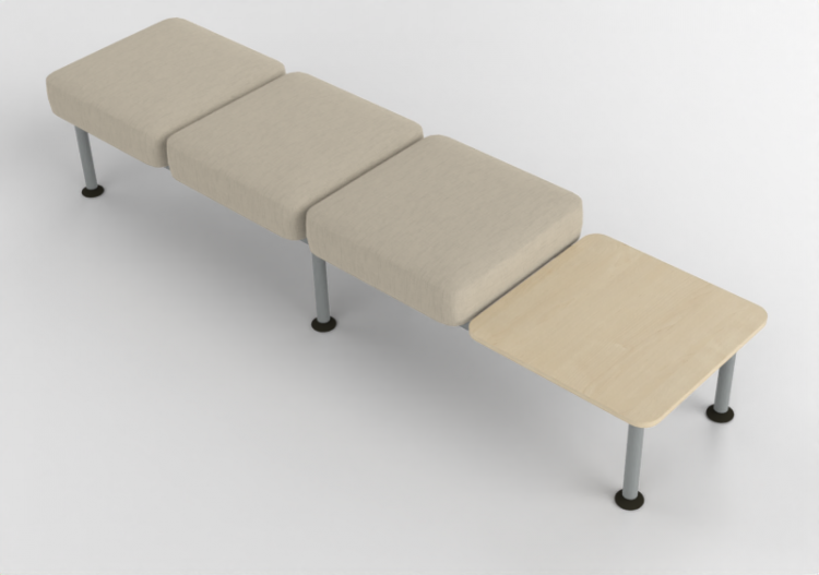 3D Arm Chairs - 3 seater sofa without backrests with table...