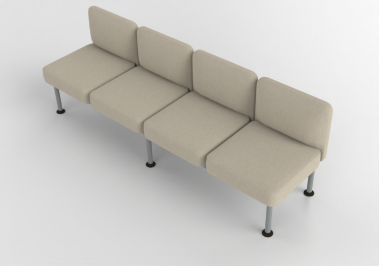 Poltronas 3D - Sofá 4 postos com encostos - Senator - Colab...