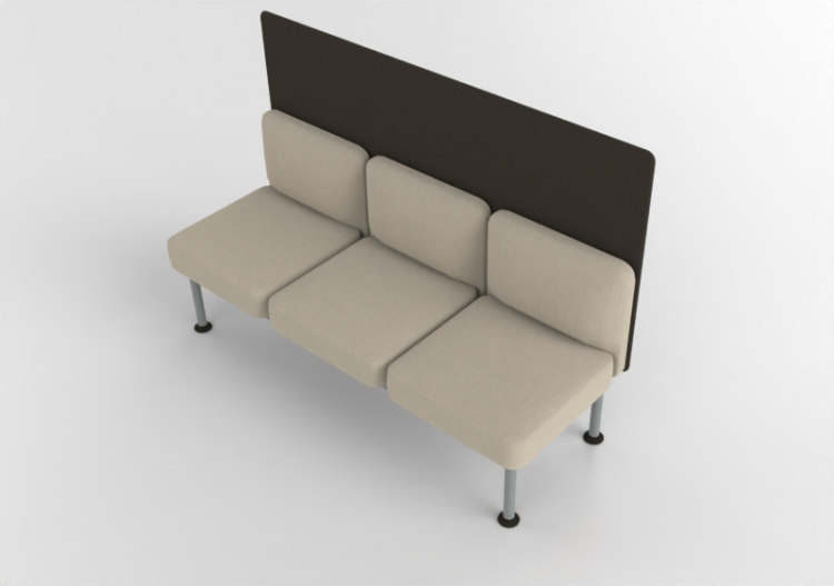 Poltronas 3D - Sofá de 3 plazas con respaldo y panel...