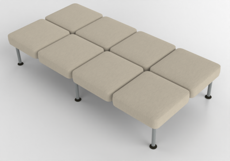 3D Arm Chairs - 8 seater sofa without backrests - Senator -...