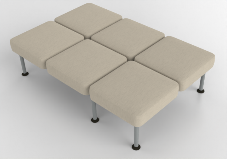 3D Arm Chairs - 6-seater sofa without backrests - Senator -...