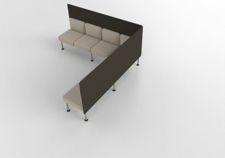 Poltronas 3D - Sofá de canto 7 postos com encostos -...