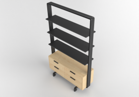 3D Möbel - Regal mit Schubladen - Senator - Adapt Wall - AW2012SH3DW4