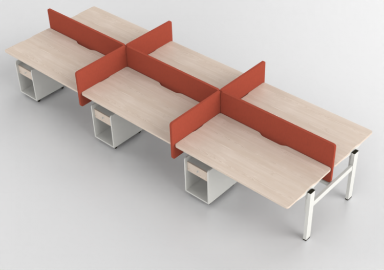 Escrivaninhas 3D - Escrivaninha retangular com divisórias -...
