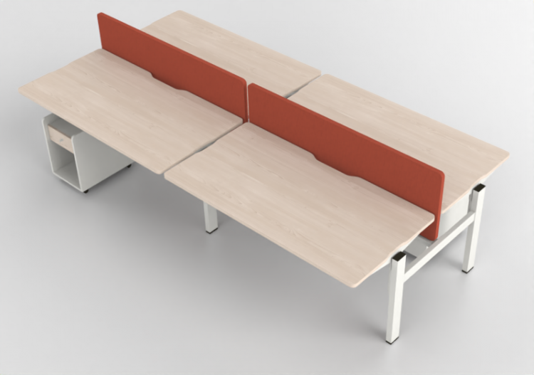Escritorios 3D - Escritorio rectangular con divisiones -...
