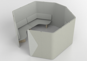 Escritorios 3D - Divisorio modular con sofás - Senator - Haven - HAPDTM18