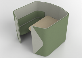 Escrivaninhas 3D - Divisória modular com sofás e mesa - Senator - Haven - HAPDQ14