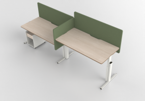 3D Schreibtische - Schreibtisch rechteckig mit Trennwänden - Senator - Typical