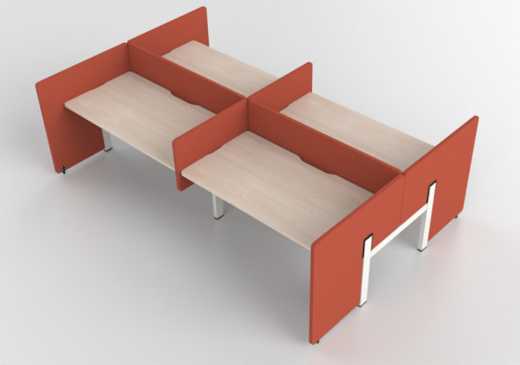 Escrivaninhas 3D - Escrivaninha retangular com divisórias -...