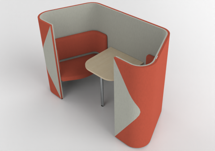 Scrivanie 3D - Divisorio modulare con divani e tavolo -...