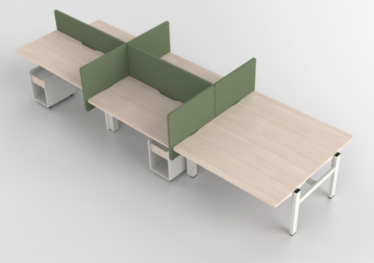 Escrivaninhas 3D - Escrivaninha retangular com divisórias -...