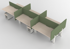 3D Schreibtische - Schreibtisch rechteckig mit Trennwänden - Senator - Typical