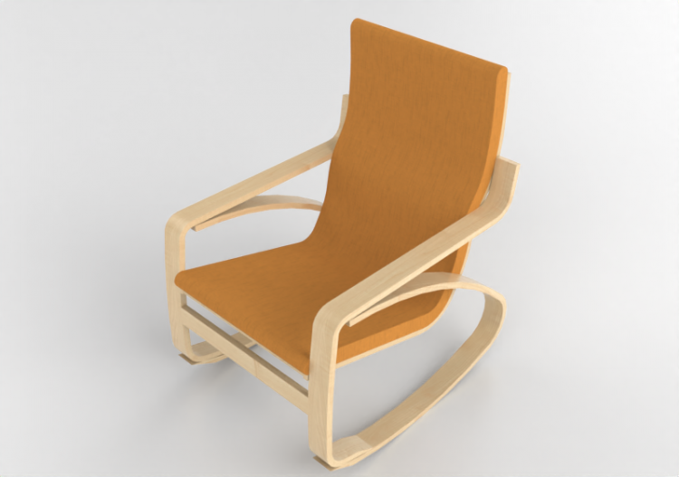 Cadeira 3D - Poltrona de tecido - Ikea - Poang - ACCA...
