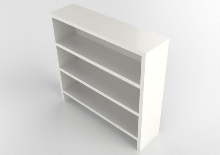 3D Bücherregal und Behälter - Regal aus lackiertem Holz -...
