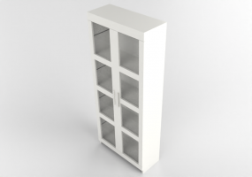 3D Bücherregal und Behälter - Vitrine aus lackiertem Holz - Ikea - Brimnes