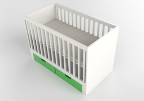 Camas 3D - Berço de madeira envernizada - Ikea - Stuva