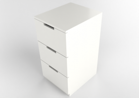 Armarios y Cómodas 3D - Cómoda de madera lacada - Ikea - Nordli