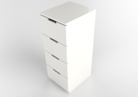 Armarios y Cómodas 3D - Cómoda de madera lacada - Ikea - Nordli