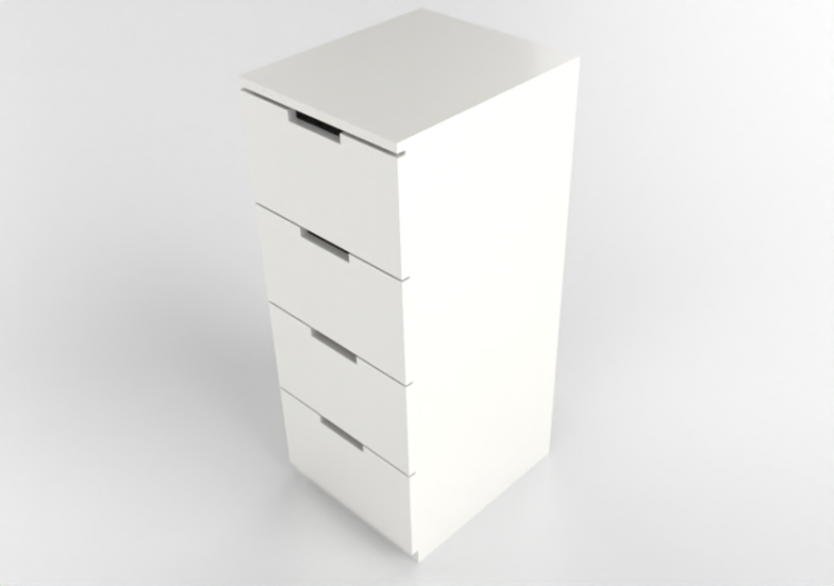 Armarios y Cómodas 3D - Cómoda de madera lacada - Ikea -...