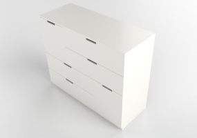 Armoires 3D - Commode en bois laqu&eacute; - Ikea - Nordli