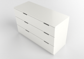 Wardrobes and Cabinets 3D - Lacquered wood chest of drawers - IKEA - Nordli