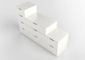 Armários 3D - Cômoda de madeira envernizada - Ikea - Nordli