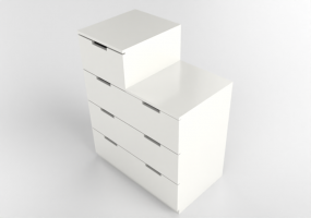 3D Schränke und Kommoden - Kommode aus lackiertem Holz - Ikea - Nordli