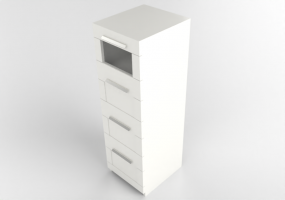 Armarios y Cómodas 3D - Cómoda de madera lacada - Ikea - Brimnes