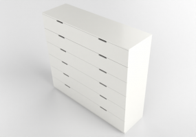 Armoires 3D - Commode en bois laqué - Ikea - Nordli