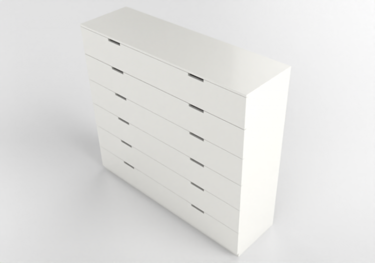 Armarios y Cómodas 3D - Cómoda de madera lacada - Ikea -...