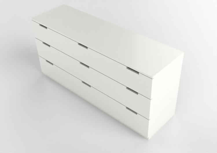 Armoires 3D - Commode en bois laqué - Ikea - Nordli - ACCA...