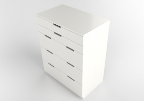 Armoires 3D - Commode en bois laqu&eacute; - Ikea - Nordli