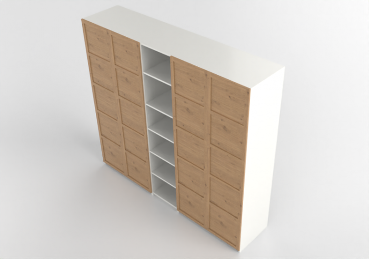 Armários 3D - Armário de madeira envernizada - Ikea - Pax -...