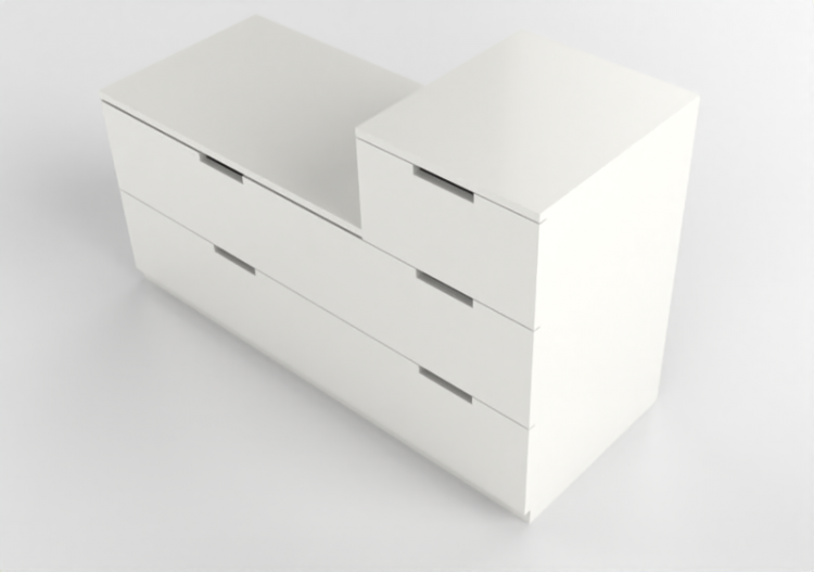 Wardrobes and Cabinets 3D - Lacquered wood chest of drawers...