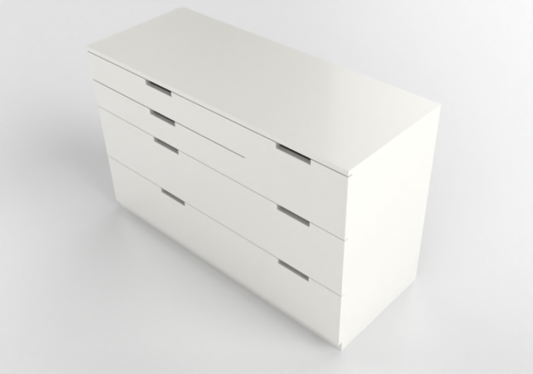 Armários 3D - Cômoda de madeira envernizada - Ikea - Nordli...