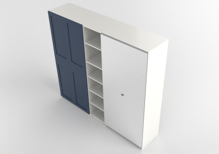 Armários 3D - Armário de madeira envernizada - Ikea - Pax -...