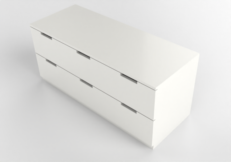 Armoires 3D - Commode en bois laqué - Ikea - Nordli - ACCA...