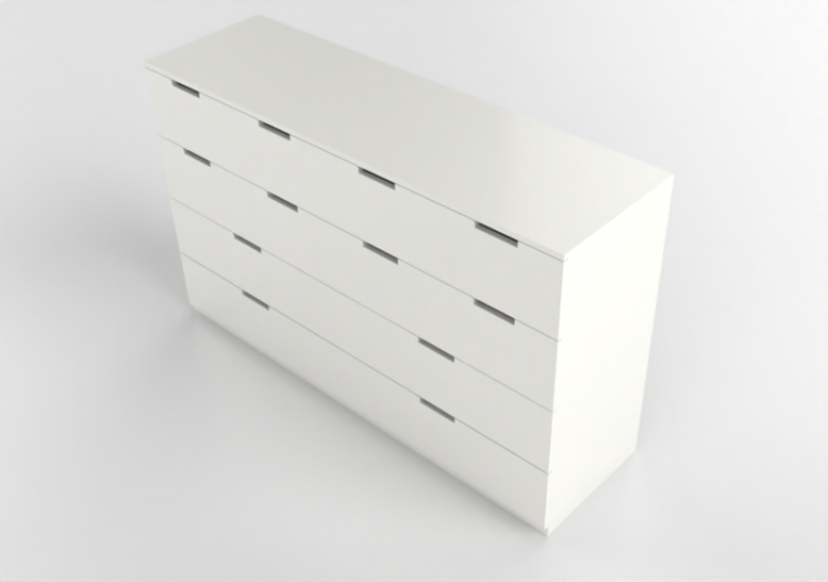 Armarios y Cómodas 3D - Cómoda de madera lacada - Ikea -...