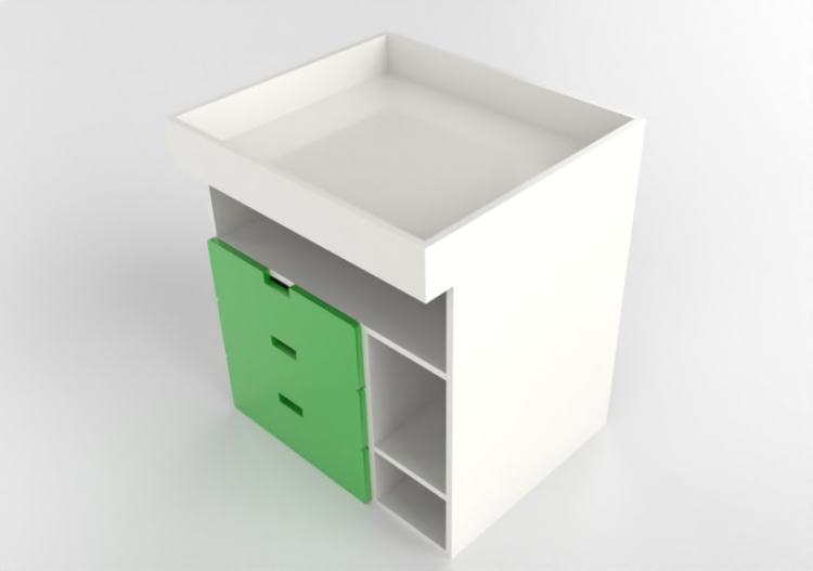 Acessórios 3D - Trocador de madeira envernizada - Ikea -...